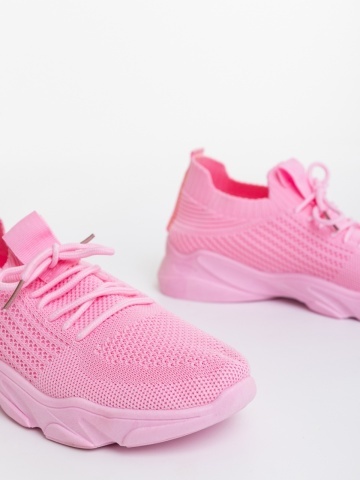 Pantofi sport dama roz inchis din material textil Jaylah - Img 2