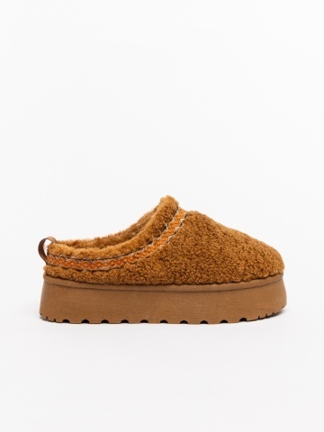 Papuci dama camel din material textil Amaria - Img 4