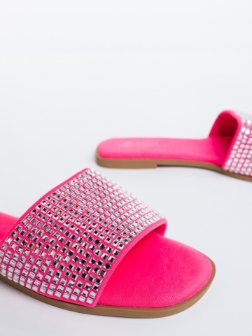 Papuci dama fucsia din material textil Meara - Img 5