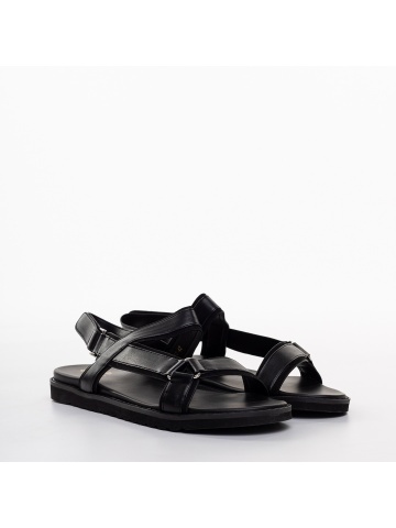 Sandale dama negre din piele ecologica Ophelia - Img 3