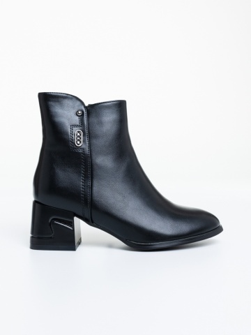 Botine dama cu toc negre din piele ecologica Varana - Img 4