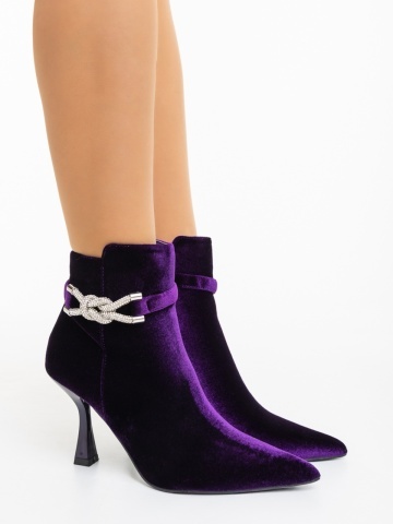 Botine dama mov din material textil Laeva - Img 3