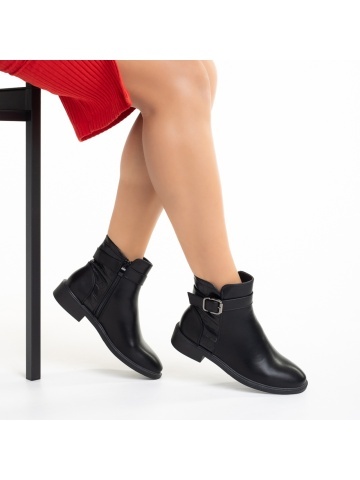 Botine dama negre din piele ecologica Demiana