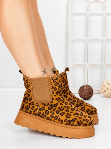 Ghete ug dama model leopard din material textil Asdina - Img 3