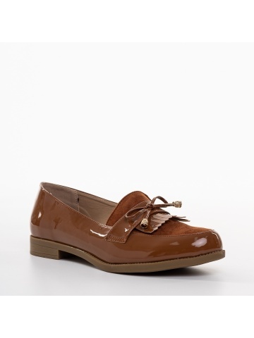 Mocasini dama camel din piele ecologica Jevi