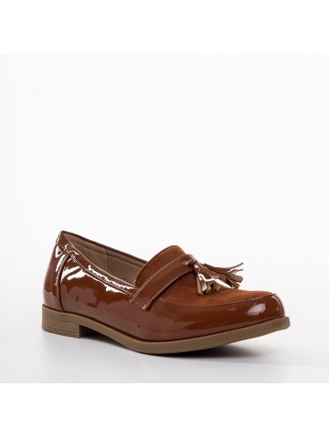 Mocasini dama camel din piele ecologica Simy