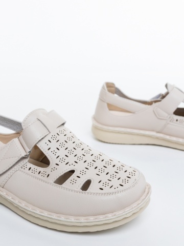 Pantofi casual dama bej din piele ecologica Neora - Img 5