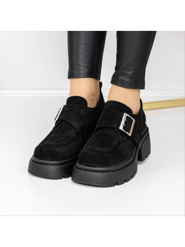 Pantofi casual dama negri din material textil Icilia