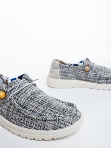 Pantofi casual dama negri din material textil Manara - Img 6