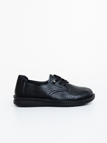 Pantofi casual dama negri din piele ecologica Truera - Img 4