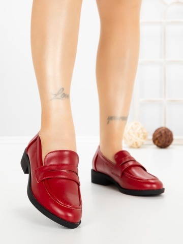 Pantofi casual dama visinii din piele ecologica Elzira
