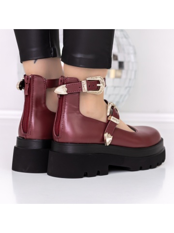 Pantofi casual dama visinii din piele ecologica Etacrys - Img 4