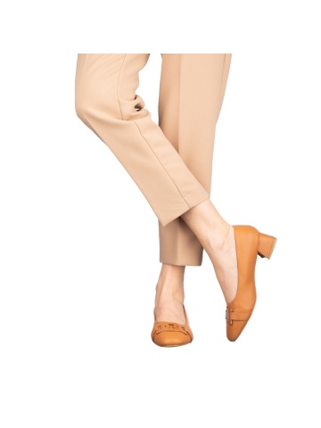 Pantofi dama cu toc Emina camel