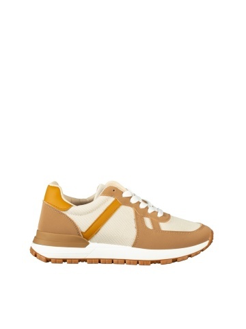 Pantofi sport barbati camel din piele ecologica si material textil Redal