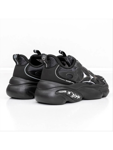 Pantofi sport barbati negri din piele ecologica si material textil Mirov - Img 3