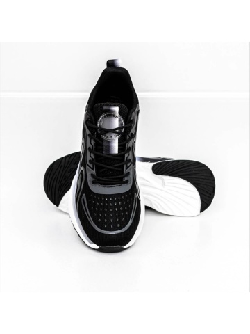 Pantofi sport barbati negri din piele ecologica si material textil Arkadi - Img 2