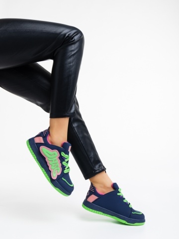 Pantofi sport dama albastri din piele ecologica Azurine