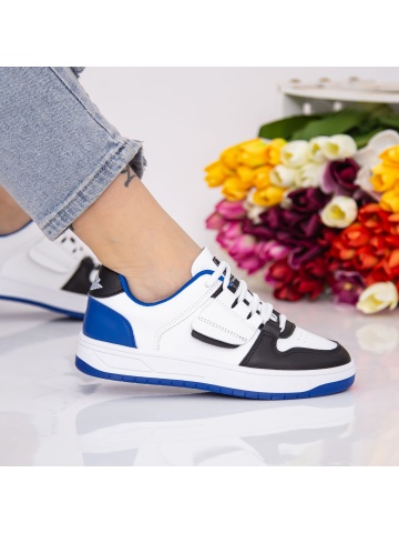 Pantofi sport dama albastri din piele ecologica Canren
