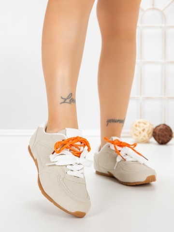 Pantofi sport dama bej din material textil Girella