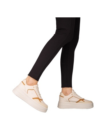 Pantofi sport dama bej din piele ecologica Medar