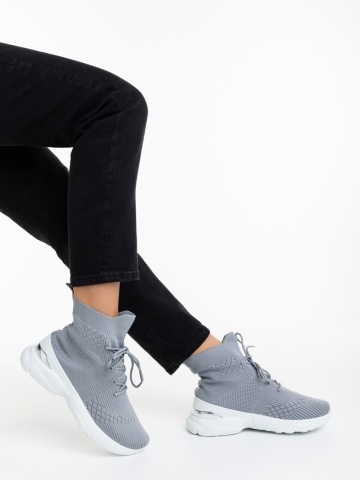 Pantofi sport dama gri din material textil Mariposa