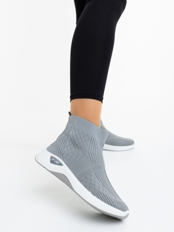 Pantofi sport dama gri din material textil Renara