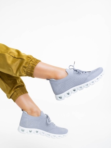 Pantofi sport dama gri din material textil Romeesa - Img 3