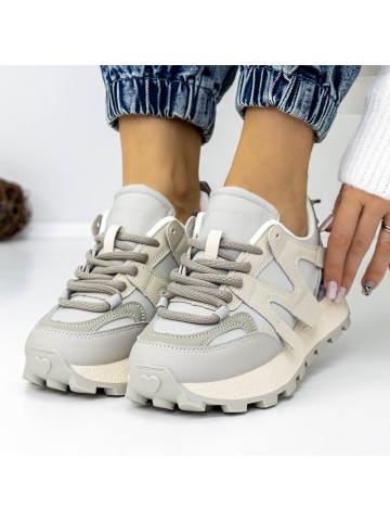 Pantofi sport dama gri din material textil si piele ecologica Fratrae - Img 2