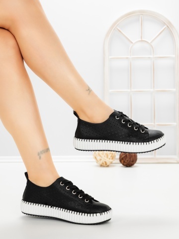 Pantofi sport dama negri cu alb Galenia - Img 4