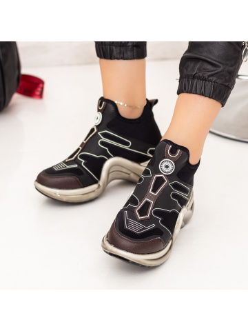 Pantofi sport dama negri din material textil Elavina