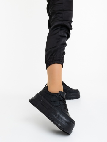 Pantofi sport dama negri din piele ecologica Alluva