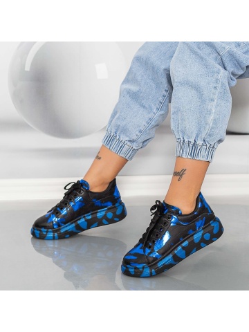 Pantofi sport dama negri din piele ecologica Arelia
