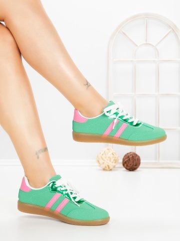 Pantofi sport dama verzi din material textil Morenza - Img 4