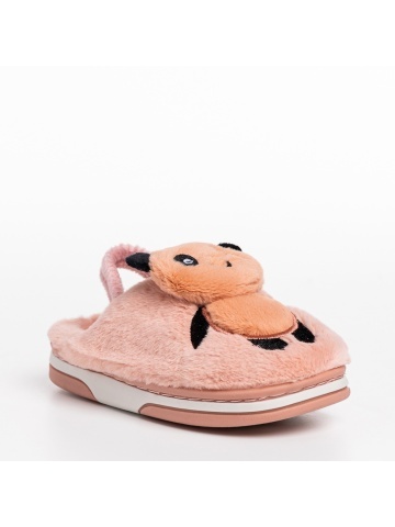 Papuci copii roz din material textil Pierre