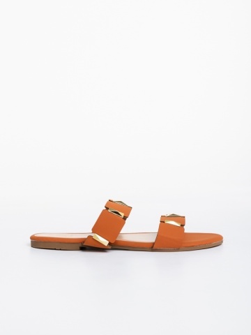 Papuci dama camel din material textil Ivanna - Img 2