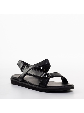 Sandale dama negre din piele ecologica Ophelia