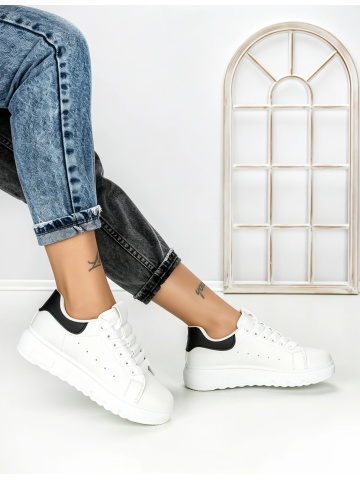 Sneakers dama albi din piele ecologica Dawira - Img 6