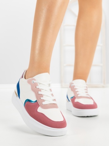 Sneakers dama roz din piele ecologica Divora