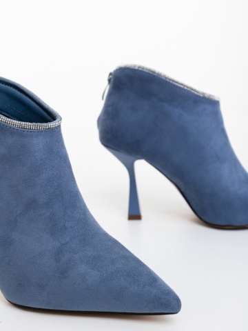 Botine dama albastre din material textil Marida - Img 8