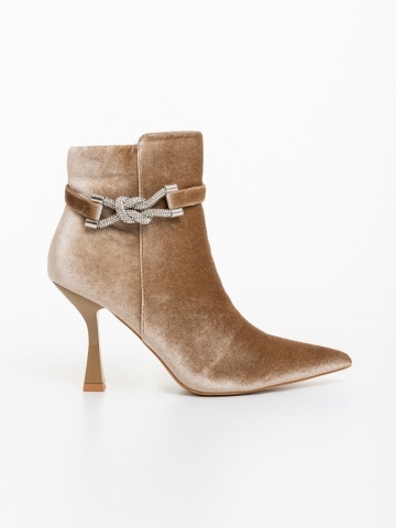 Botine dama bej din material textil Laeva - Img 4