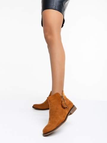 Botine dama camel din material textil Sharyl - Img 6