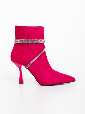 Botine dama fucsia din material textil Lunima - Img 4