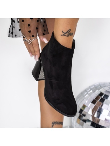 Botine dama negre din material sintetic Miharia - Img 2