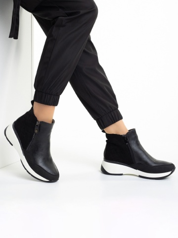 Botine dama negre din piele ecologica Golda