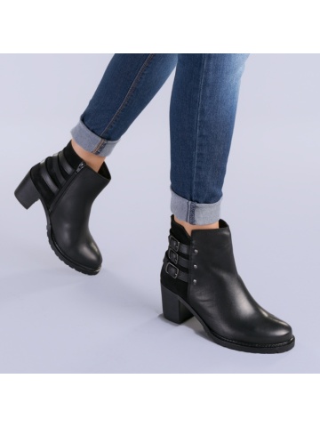 Botine dama piele Figo negre
