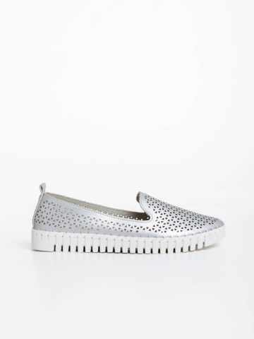 Espadrile dama argintii din piele ecologica Luisa - Img 4