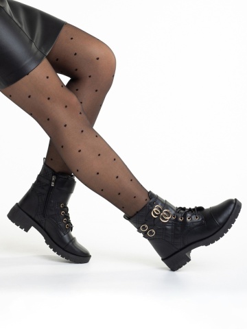 Ghete dama negre din piele ecologica Shirley