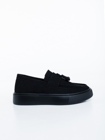 Mocasini barbati negri din material textil Pascal - Img 1