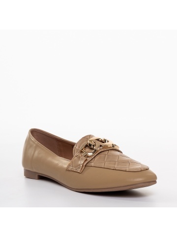 Mocasini dama bej din piele ecologica Juniper