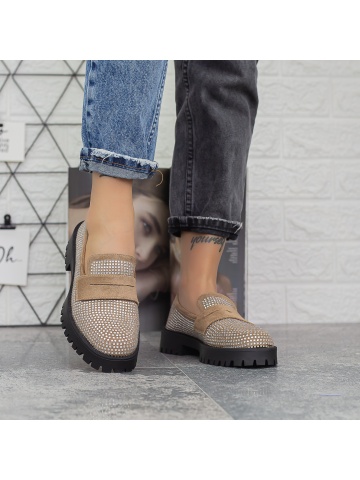 Pantofi casual dama kaki din material textil Ebzren - Img 5